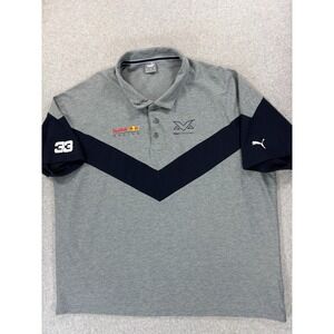 Red Bull Racing Screened Logo Short Sleeve Polo Shirt (Men's 3XL) Gray